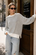 Super Soft Olive Stripe Crewneck Sweater