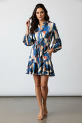 Print Drawstring Mini Dress