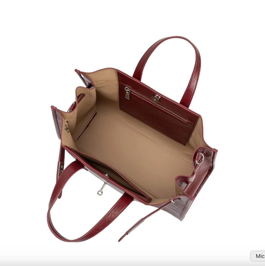 Melie Bianco Burgundy Vegan Leather Bag