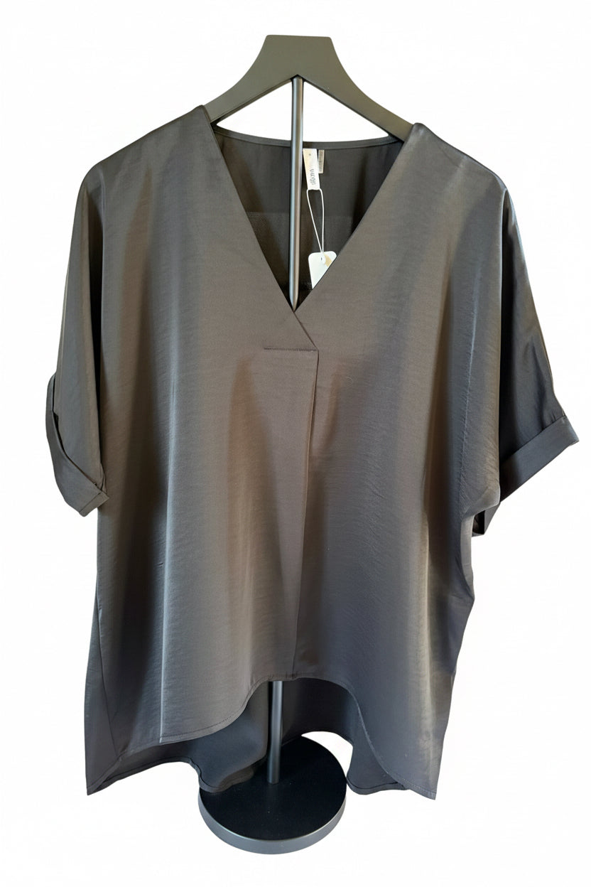 Black V-Neck Blouse