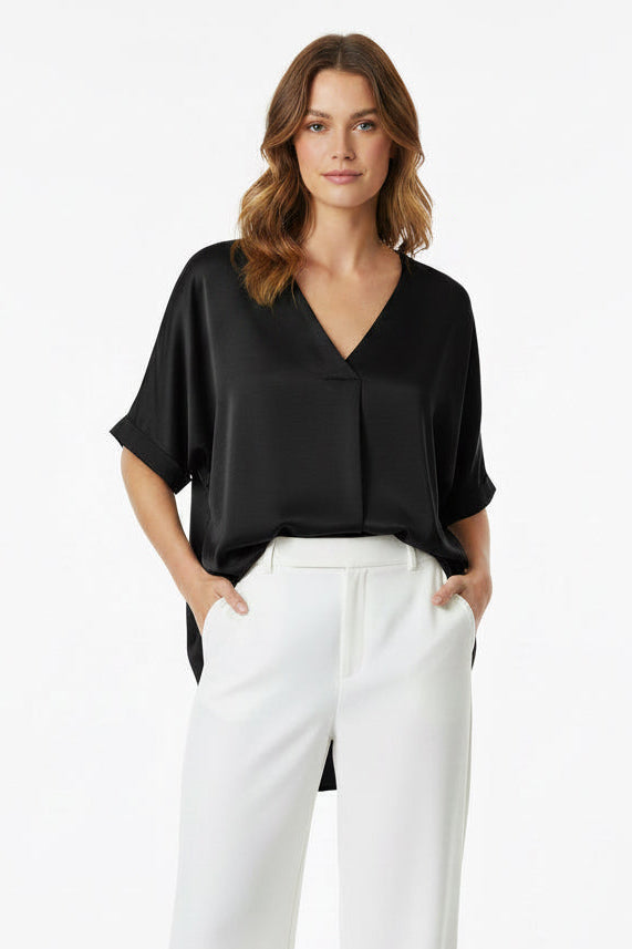 Black V-Neck Blouse