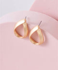 Matte Gold Looped Water Droop Stud Earrings