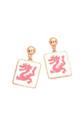 Dragon Mahjong Tile Earrings