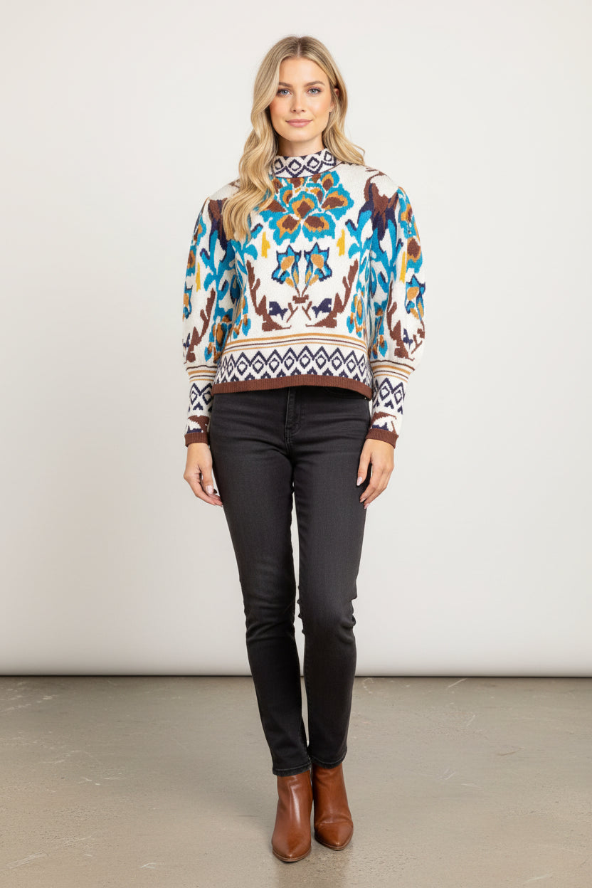 Abstract Multi-Color Sweater