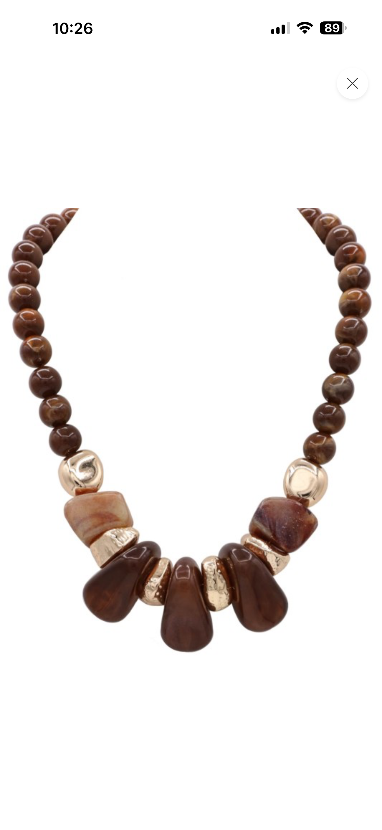 Gold Dipped Marbled Chunky Statement Necklace – Brown