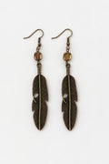 Bronze Feather Earrings
