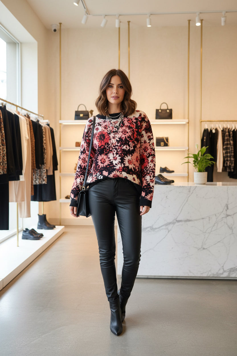 Floral Print Sweater