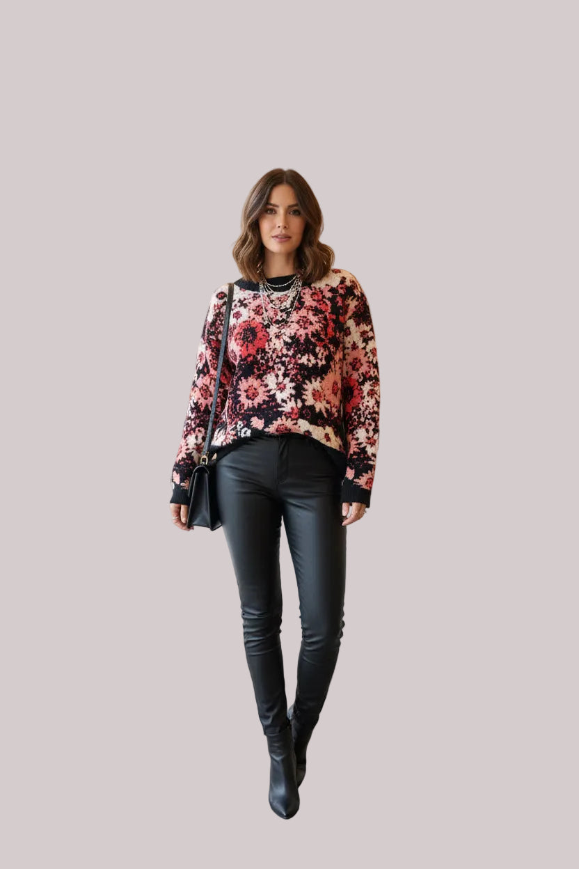 Floral Print Sweater