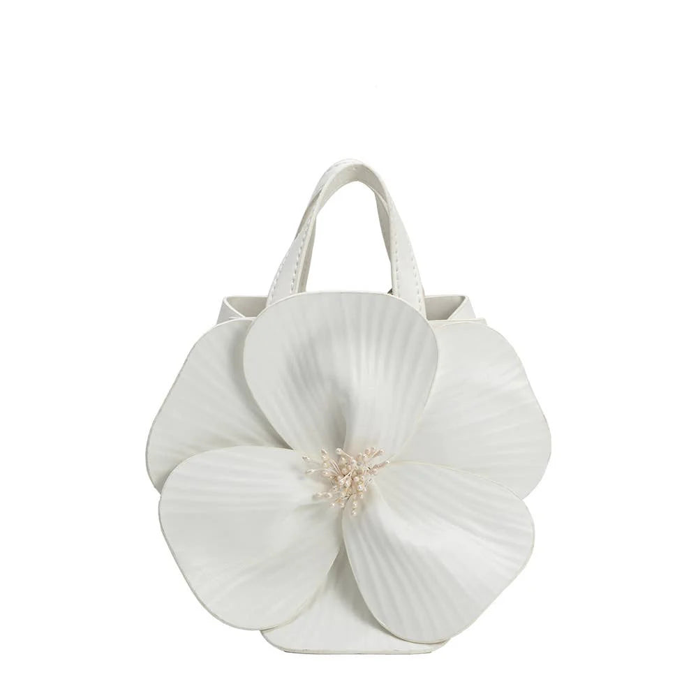 Flower Vegan Top Handle Bag Ivory