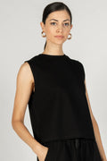 Butter Round Neck Sleeveless Top