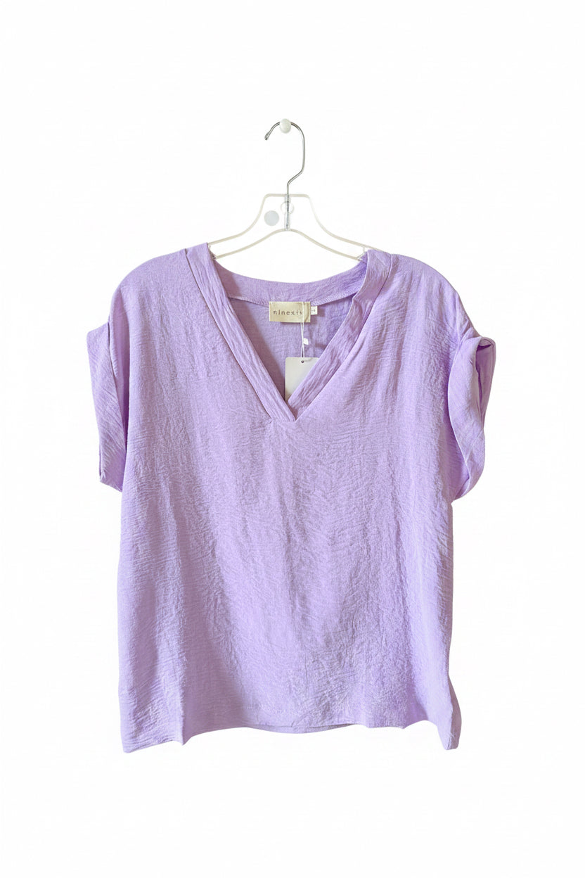 V-Neck Blouse in Lavender