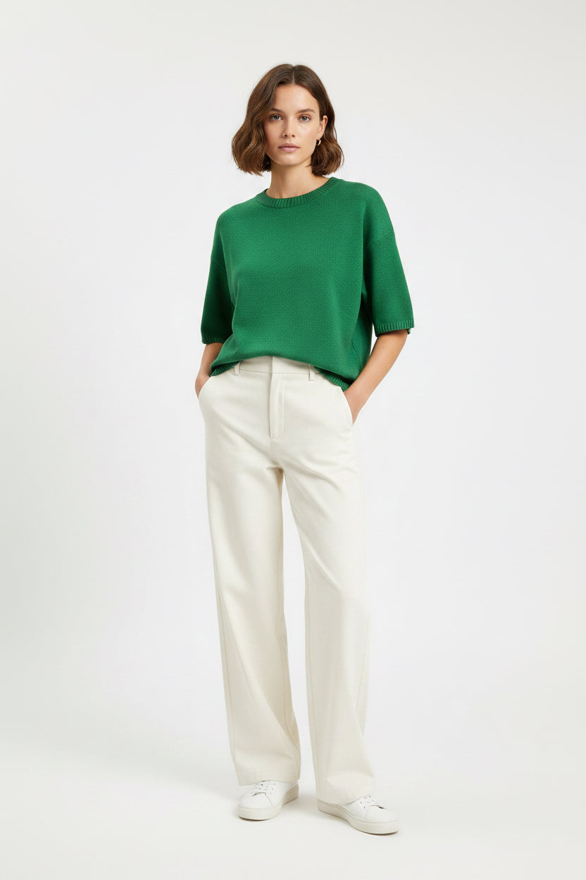 Kelly Green Short Sleeve Sweater Top