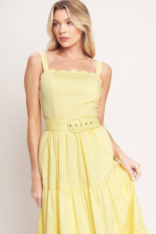 Lemon Yellow Midi Dress