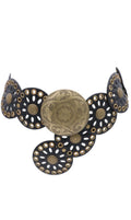 Mandala Eyelet Floral Disc Hip Belt – Black