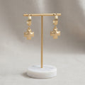 Gold Hoop & Cross Charm Earrings