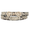 Lux D-Ring Horse Bit Buckle Belt in Snake Print