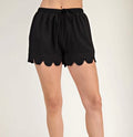 Black Scallop Shorts