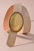 Western Oval Belt in Taupe